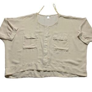 POETRY Boxy Button-up Top Flowy Blouse